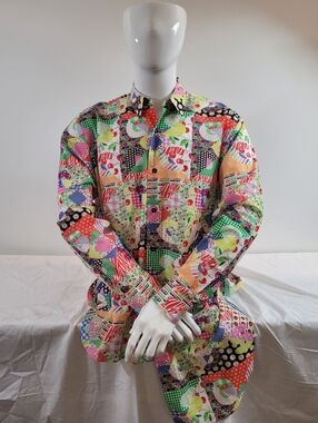 adidas Multicolor Patchwork Casual Button-Down Shirt